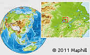 Physical Location Map of Huanggang