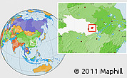 Political Location Map of Huanggang, highlighted parent region