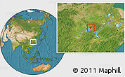 Satellite Location Map of Huanggang