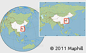 Savanna Style Location Map of Huanggang, highlighted country, highlighted parent region, within the entire country