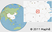 Savanna Style Location Map of Huanggang, highlighted country