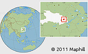 Savanna Style Location Map of Huanggang, highlighted parent region