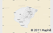 Classic Style Map of Huanggang, single color outside