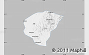 Gray Map of Huanggang, single color outside