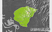 Physical Map of Huanggang, darken, desaturated