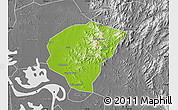Physical Map of Huanggang, desaturated