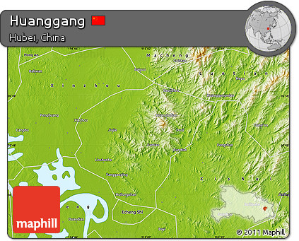 Physical Map of Huanggang