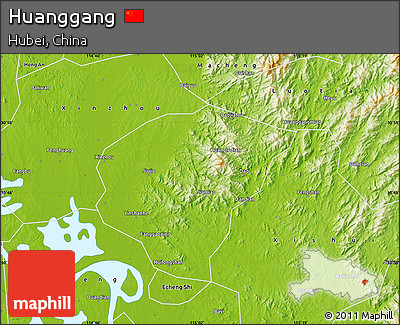 Physical Map of Huanggang
