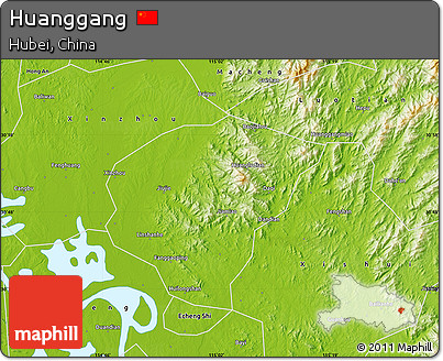 Physical Map of Huanggang