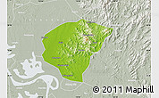 Physical Map of Huanggang, lighten, semi-desaturated