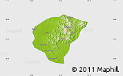 Physical Map of Huanggang, single color outside