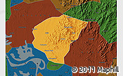 Political Map of Huanggang, darken
