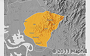 Political Map of Huanggang, desaturated