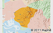 Political Map of Huanggang, lighten