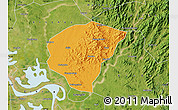 Political Map of Huanggang, satellite outside