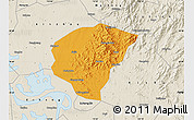 Political Map of Huanggang, shaded relief outside
