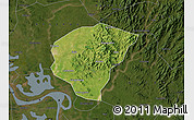Satellite Map of Huanggang, darken