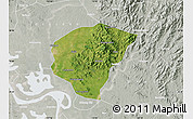Satellite Map of Huanggang, lighten, semi-desaturated