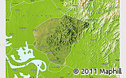 Satellite Map of Huanggang, physical outside