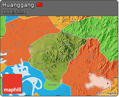 Satellite Map of Huanggang, political outside