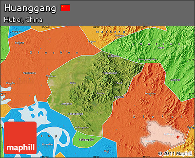 Satellite Map of Huanggang, political outside