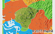 Satellite Map of Huanggang, political outside