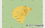 Savanna Style Map of Huanggang, single color outside