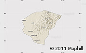 Shaded Relief Map of Huanggang, cropped outside