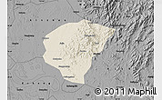 Shaded Relief Map of Huanggang, darken, desaturated