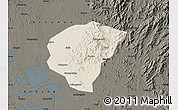 Shaded Relief Map of Huanggang, darken