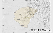 Shaded Relief Map of Huanggang, lighten, desaturated