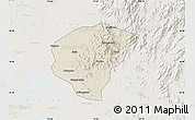 Shaded Relief Map of Huanggang, lighten
