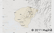 Shaded Relief Map of Huanggang, lighten, semi-desaturated