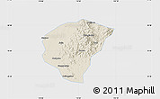 Shaded Relief Map of Huanggang, single color outside
