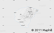 Silver Style Map of Huanggang, single color outside