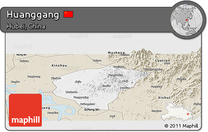 Classic Style Panoramic Map of Huanggang