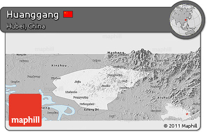 Gray Panoramic Map of Huanggang
