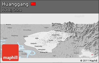 Gray Panoramic Map of Huanggang