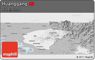 Gray Panoramic Map of Huanggang