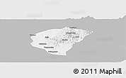 Gray Panoramic Map of Huanggang, single color outside