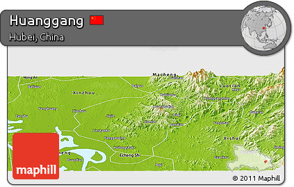 Physical Panoramic Map of Huanggang