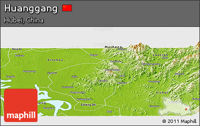 Physical Panoramic Map of Huanggang