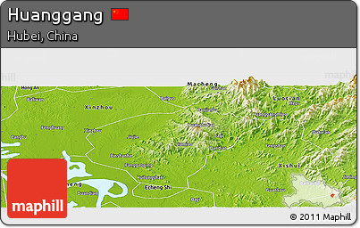 Physical Panoramic Map of Huanggang