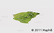 Satellite Panoramic Map of Huanggang, cropped outside