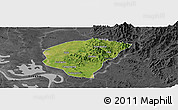 Satellite Panoramic Map of Huanggang, darken, desaturated