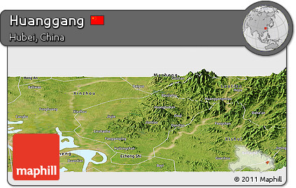 Satellite Panoramic Map of Huanggang