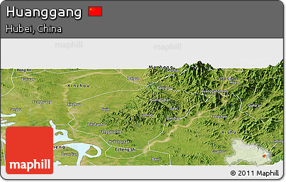 Satellite Panoramic Map of Huanggang