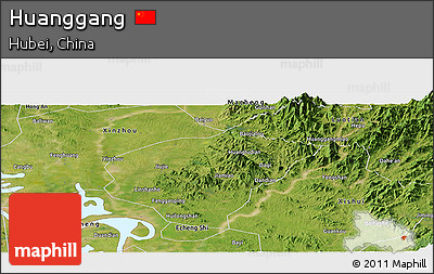Satellite Panoramic Map of Huanggang