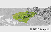 Satellite Panoramic Map of Huanggang, lighten, desaturated