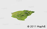 Satellite Panoramic Map of Huanggang, single color outside